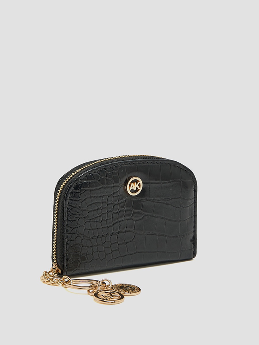 Croc Textured Zip-Around Card Holder