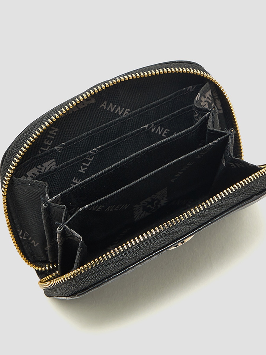 Croc Textured Zip-Around Card Holder