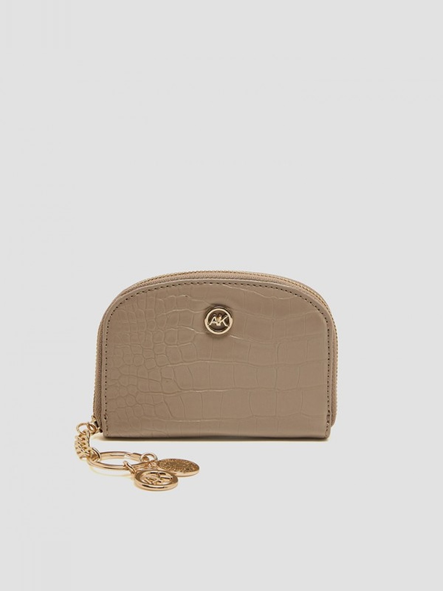 Croc Textured Zip-Around Card Holder