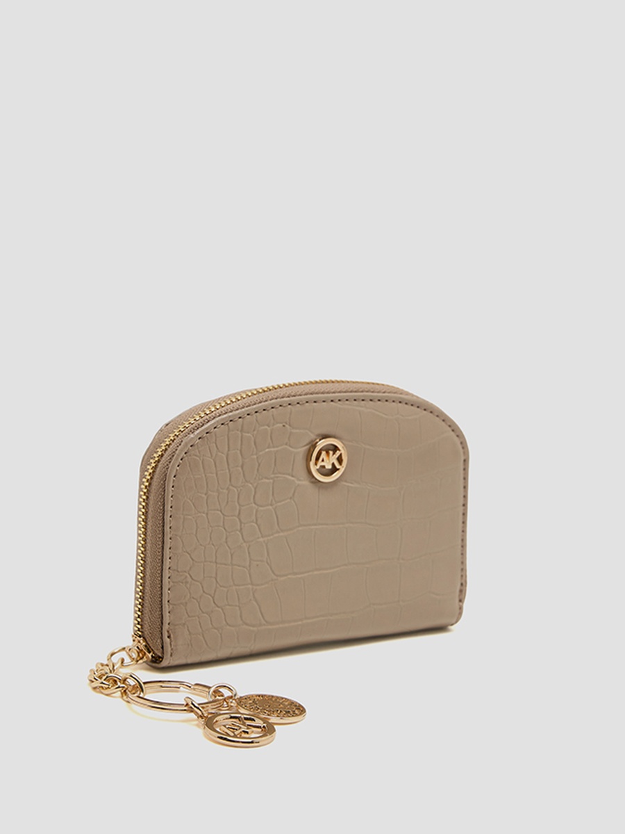 Croc Textured Zip-Around Card Holder