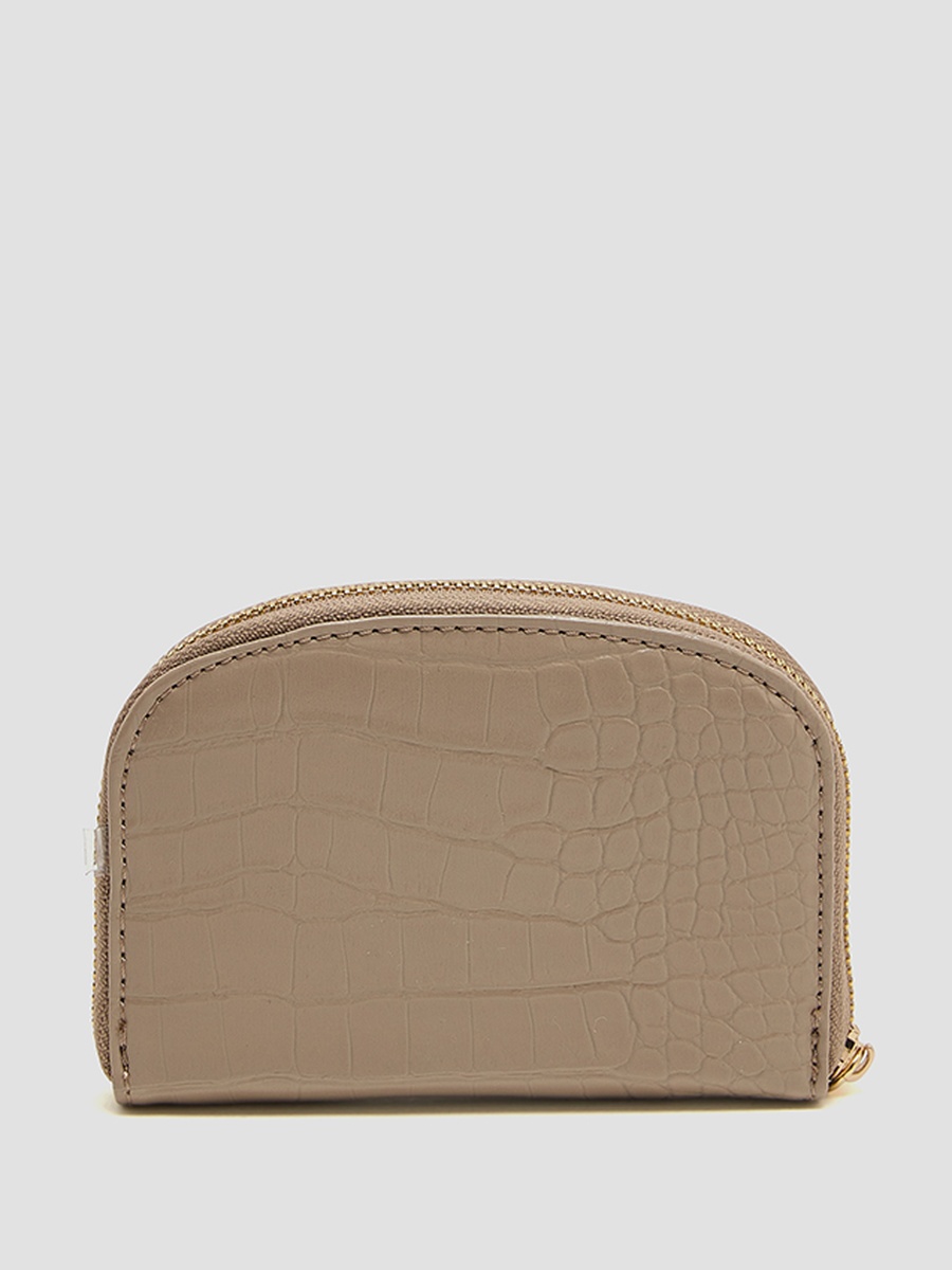 Croc Textured Zip-Around Card Holder