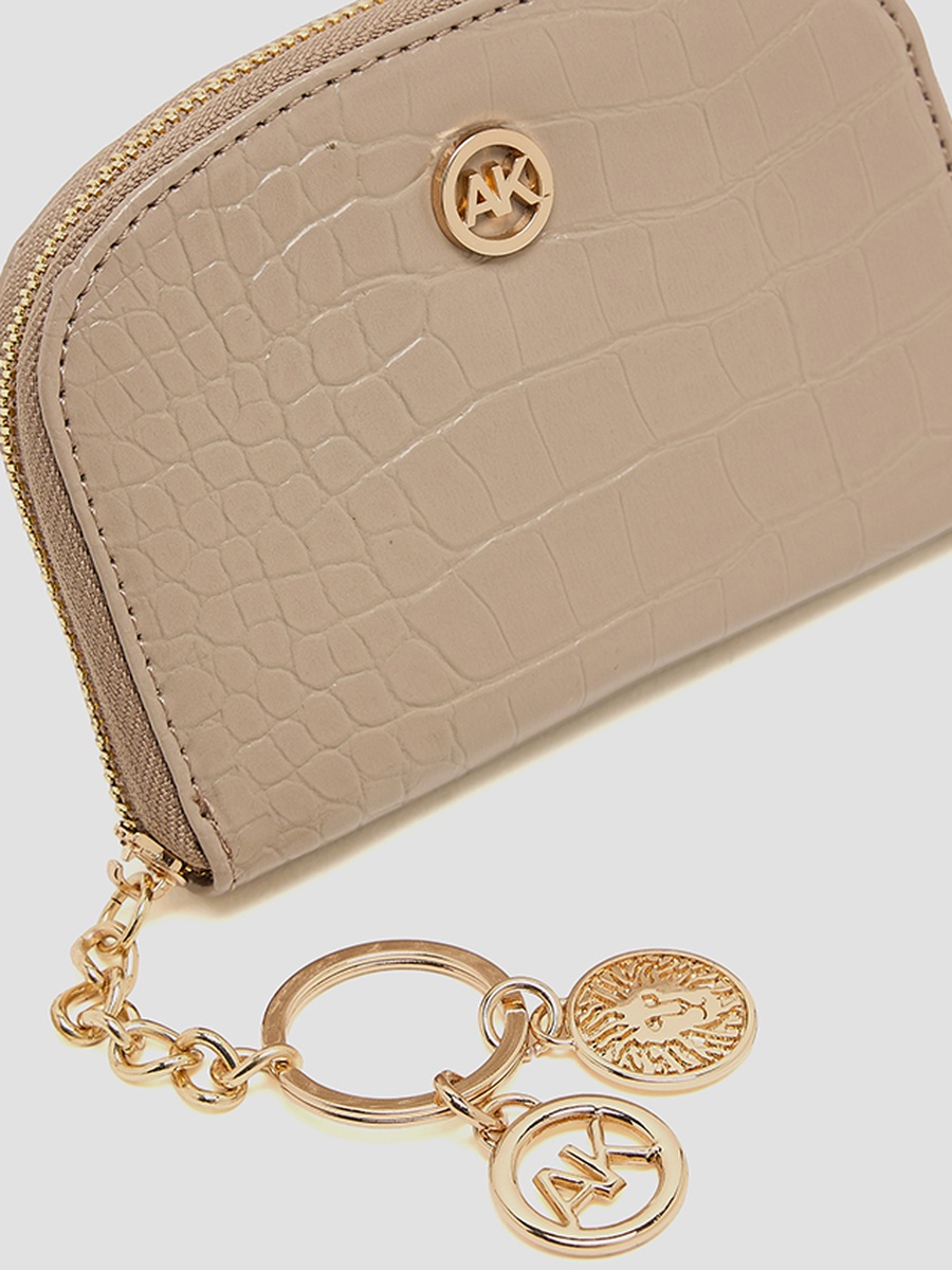 Croc Textured Zip-Around Card Holder