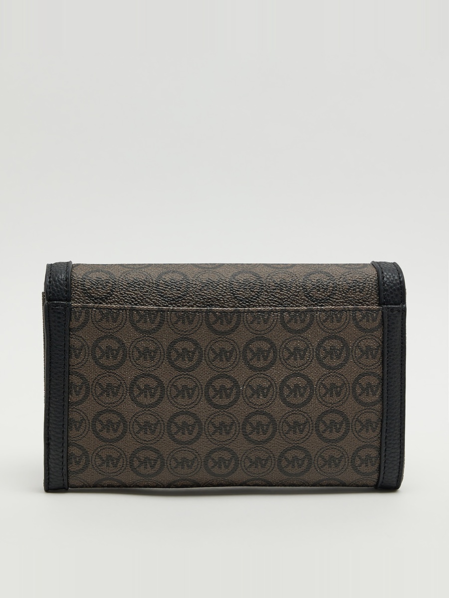 Monogram Patterned Flap Crossbody Bag
