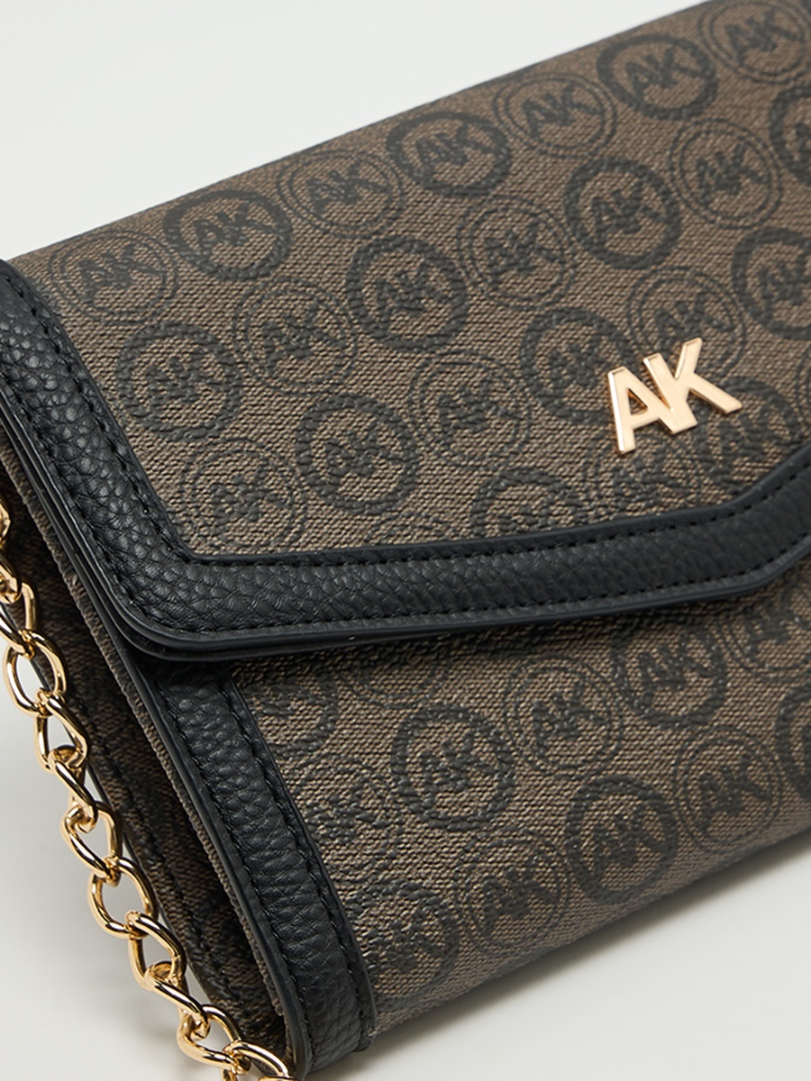 Monogram Patterned Flap Crossbody Bag