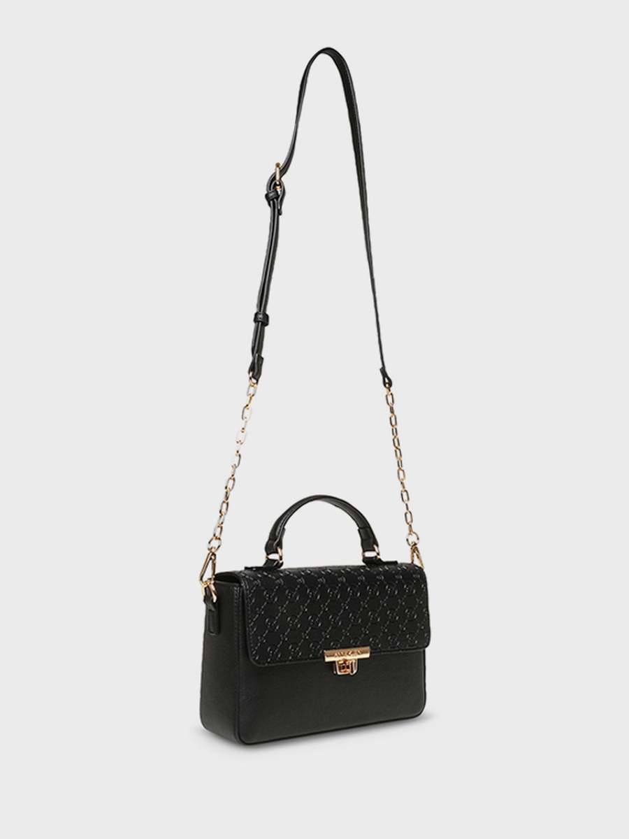 Logo Debossed Top Handle Bag