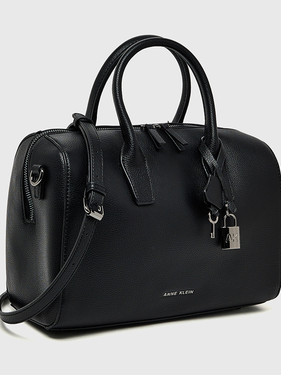 Textured Zippered Satchel Bag