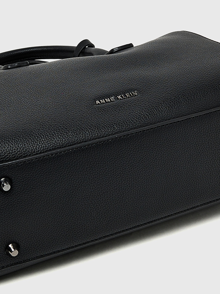 Textured Zippered Satchel Bag