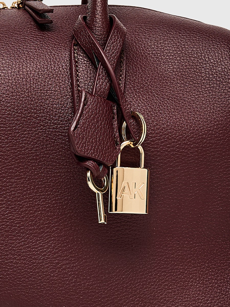 Textured Zippered Satchel Bag