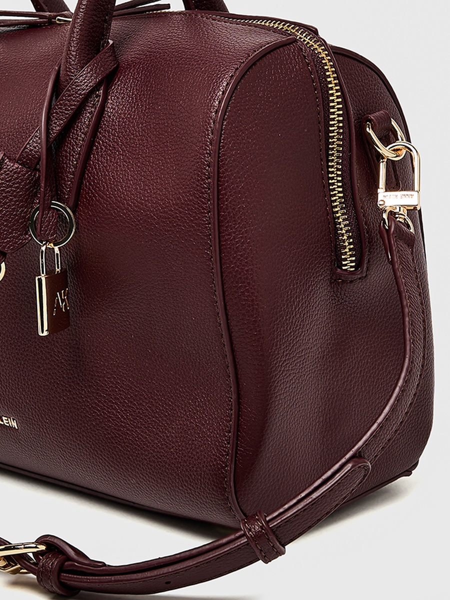 Textured Zippered Satchel Bag
