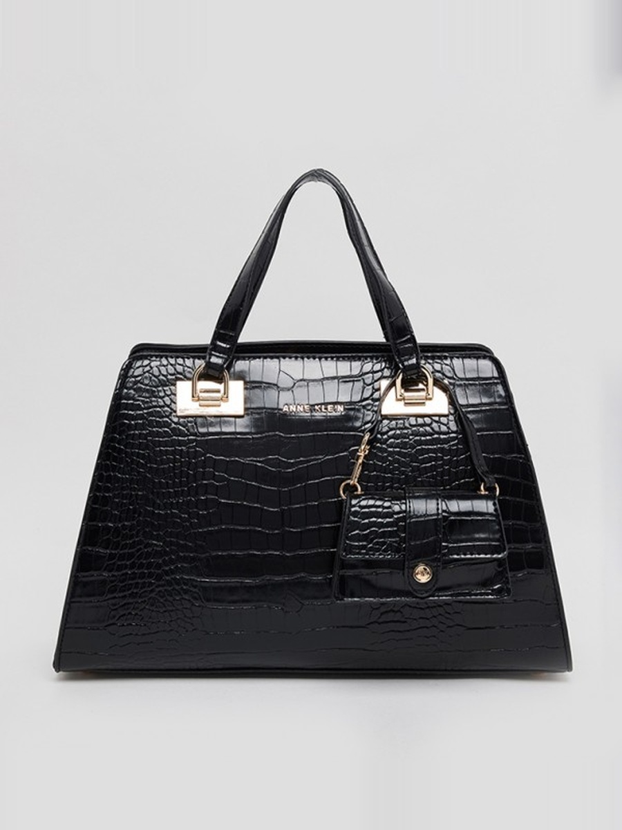 Sandy-c Textured Satchel Bag with Coin Pouch