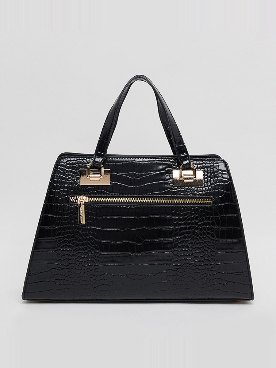 Sandy-c Textured Satchel Bag with Coin Pouch