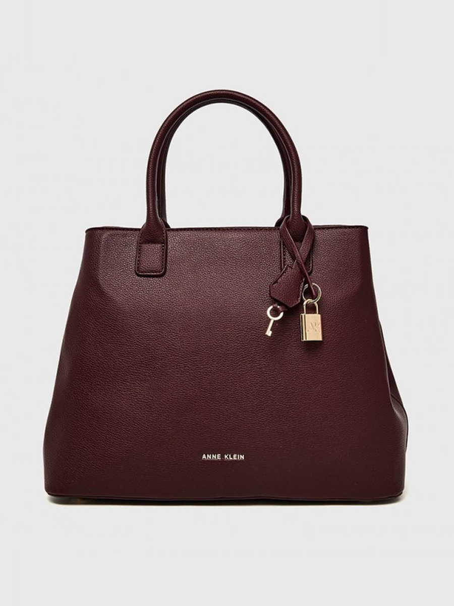 Textured Zippered Satchel Bag