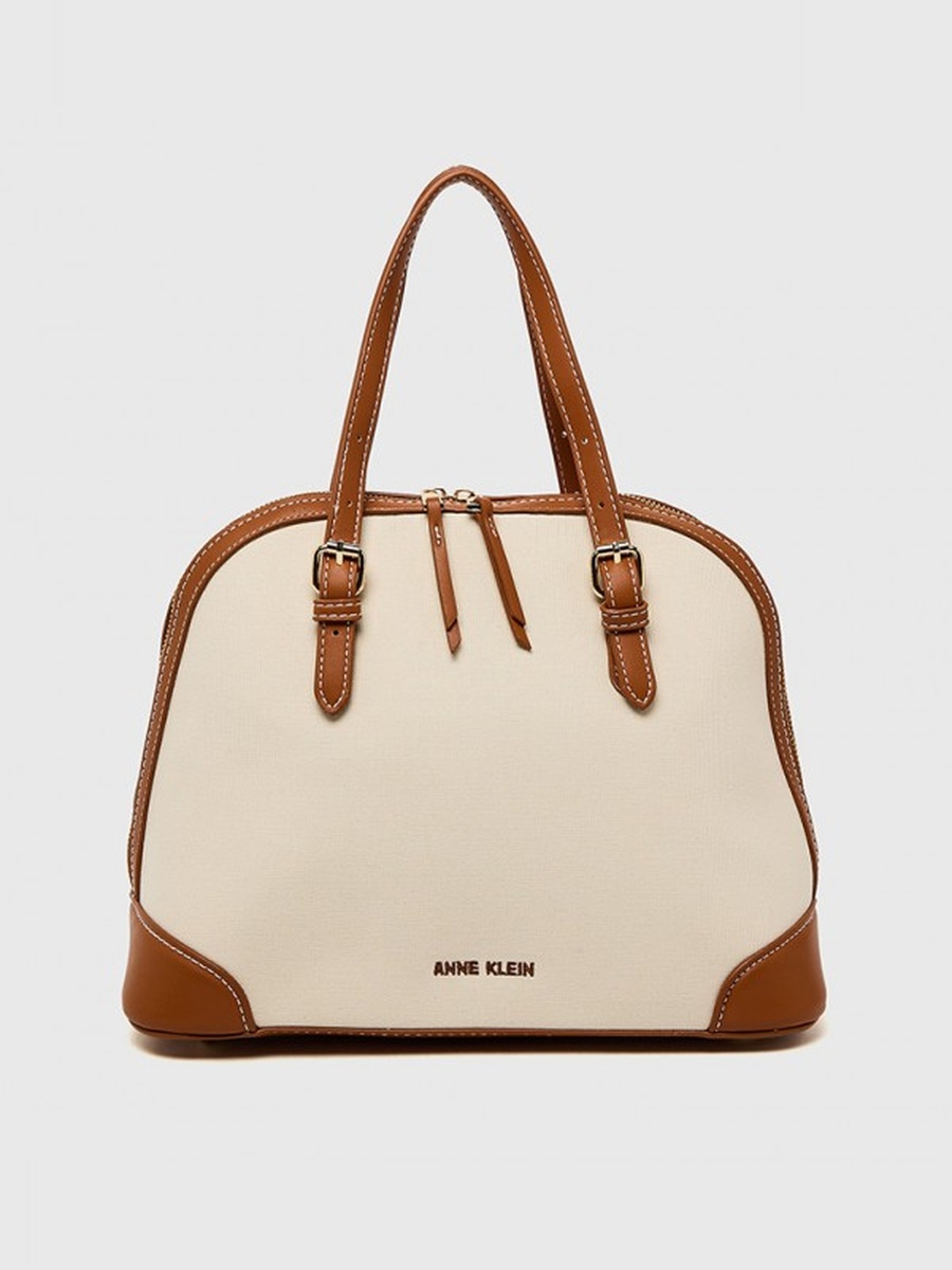 Contrast Trim Satchel Bag
