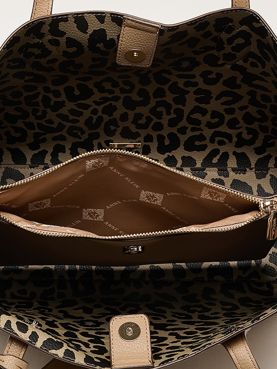 Textured Tote Bag with Purse
