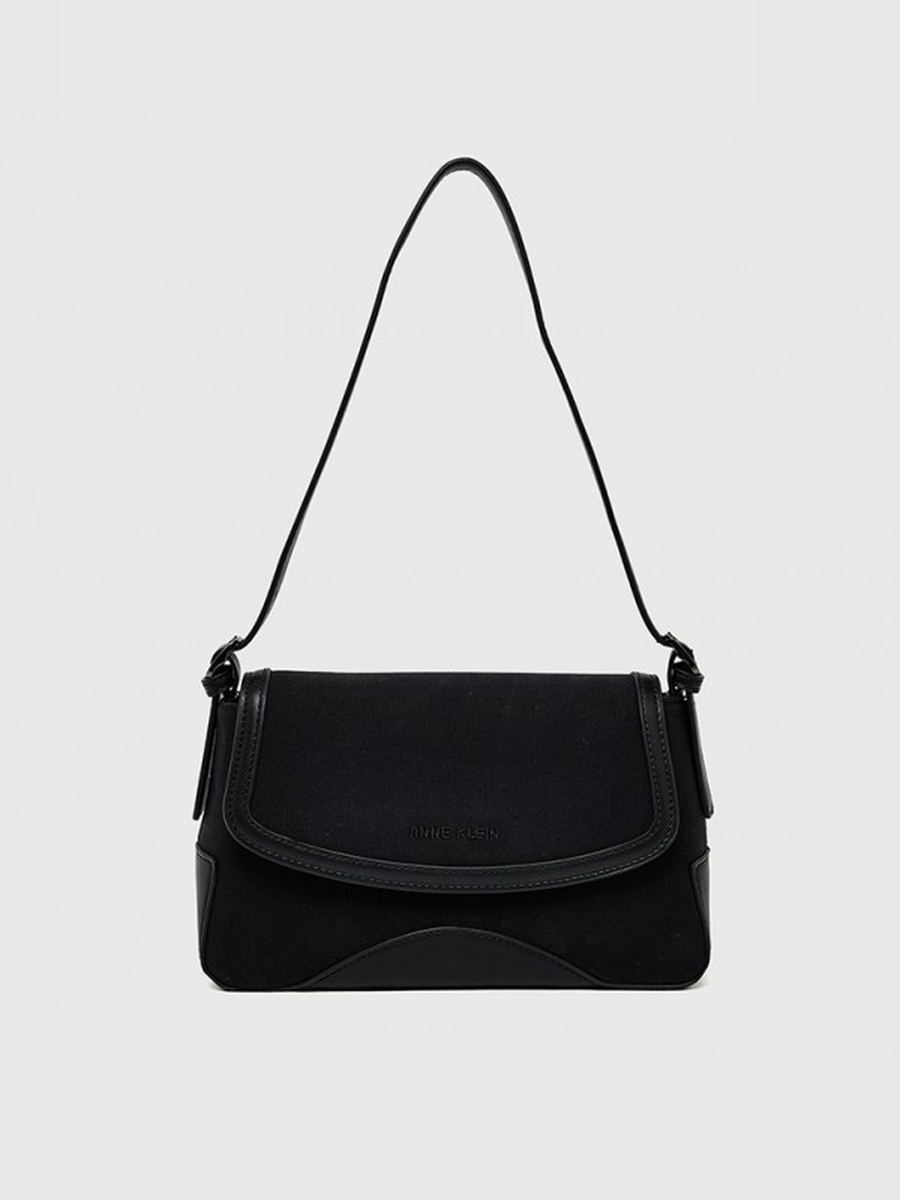 Contrast Trim Flap Shoulder Bag