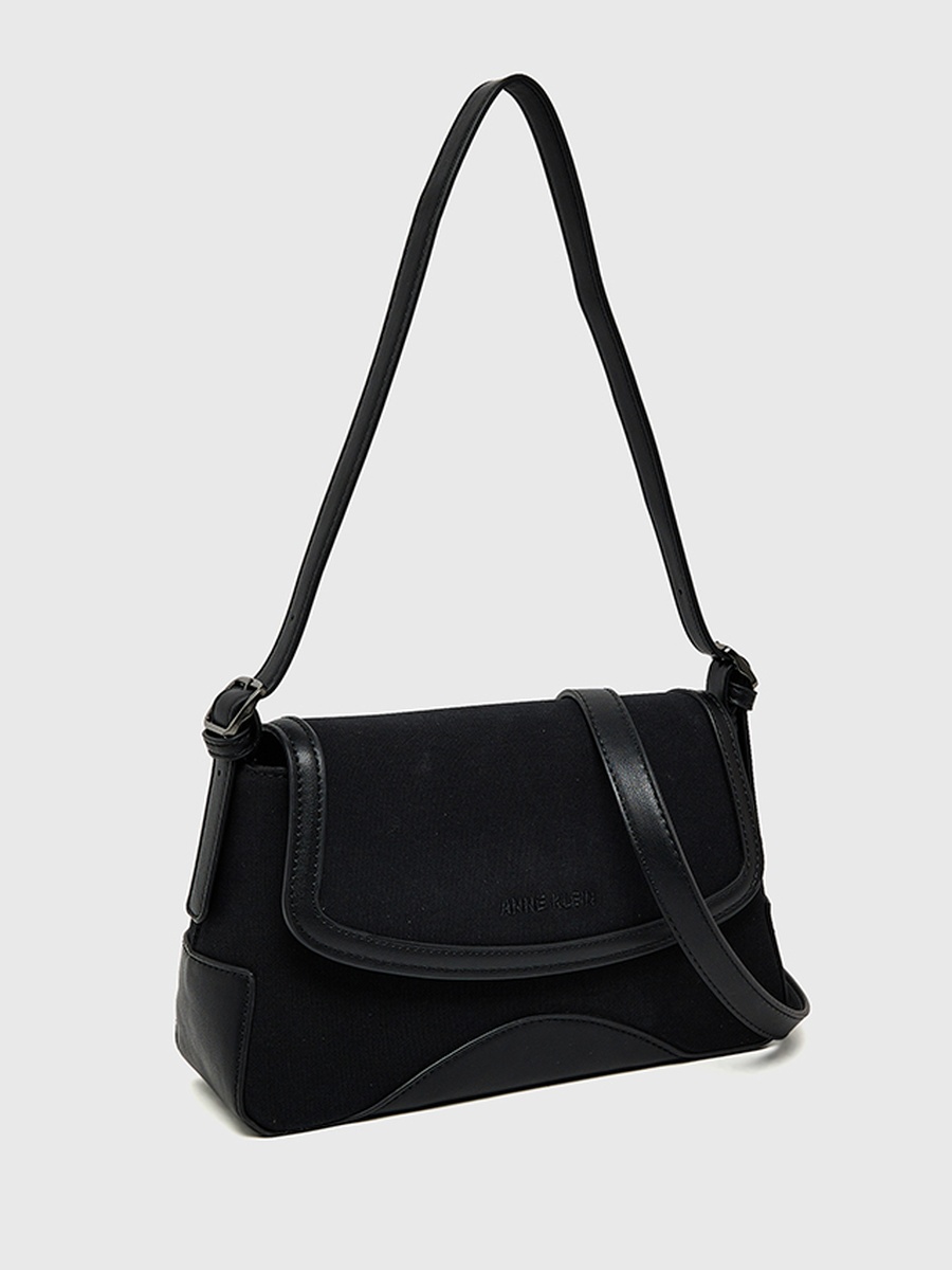 Contrast Trim Flap Shoulder Bag