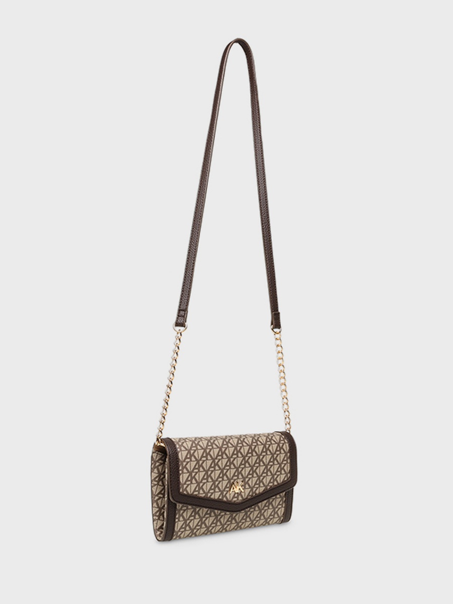Monogram Patterned Flap Crossbody Bag