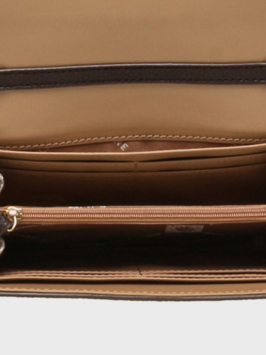 Monogram Patterned Flap Crossbody Bag