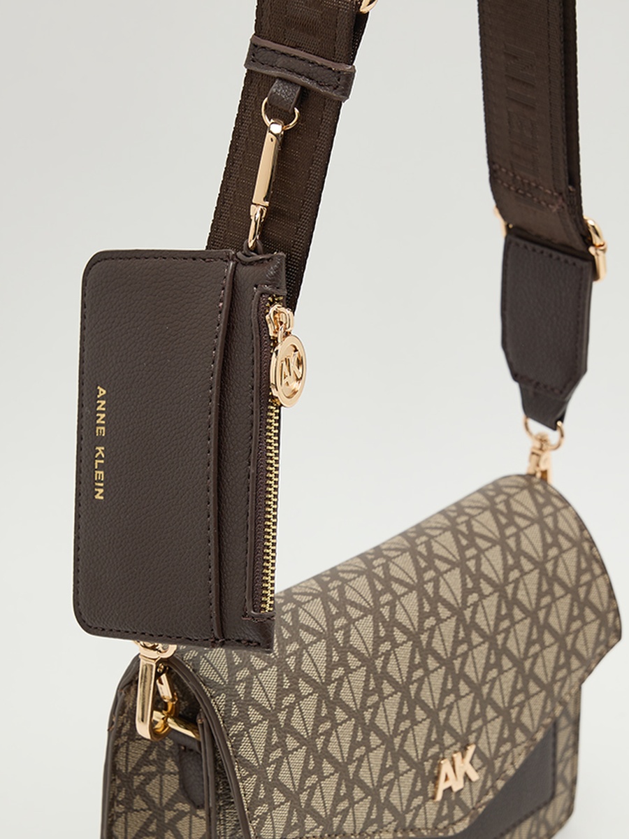 Monogram Patterned Flap Crossbody Bag