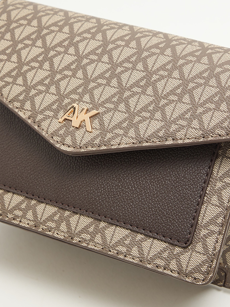 Monogram Patterned Flap Crossbody Bag