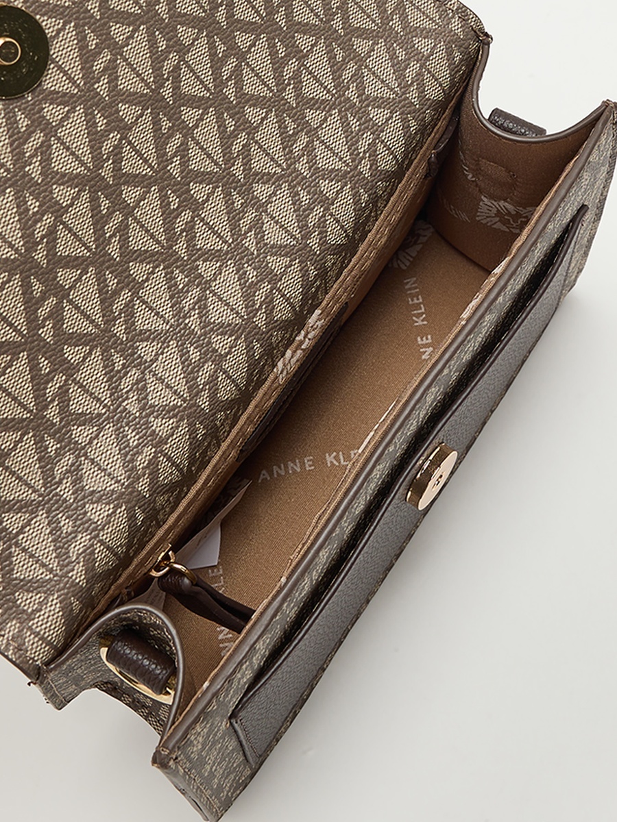 Monogram Patterned Flap Crossbody Bag