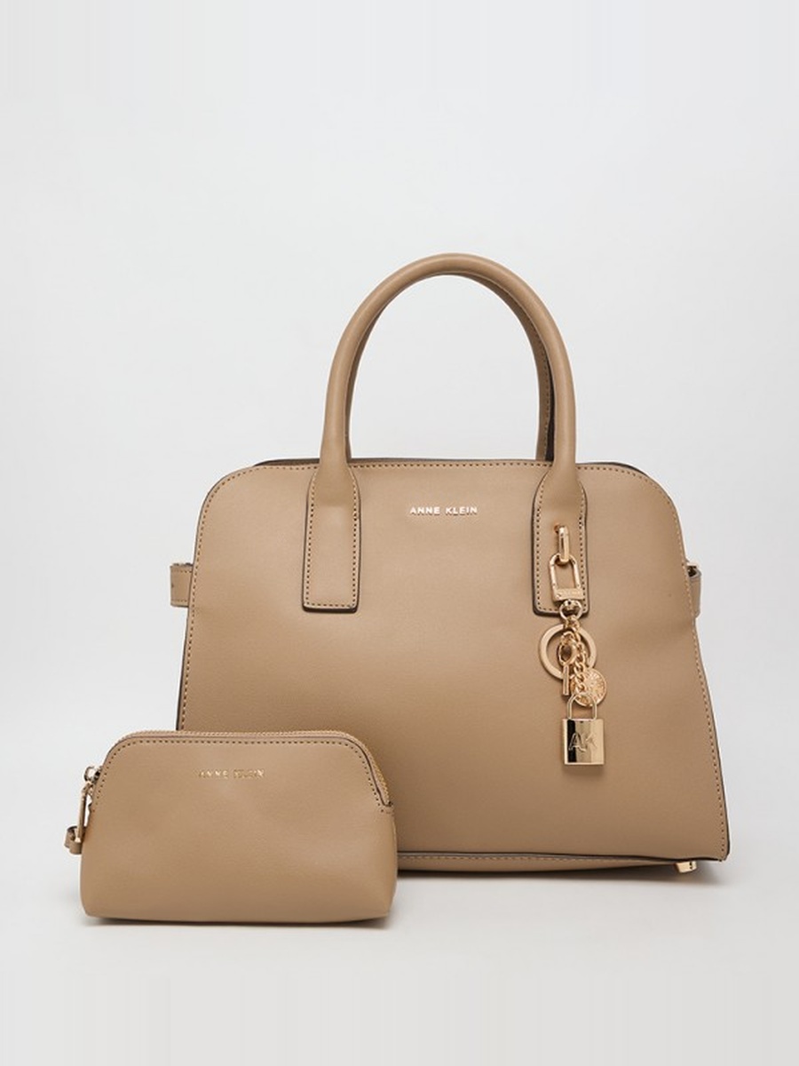 Logo Detail Snap Closure Satchel Bag Set