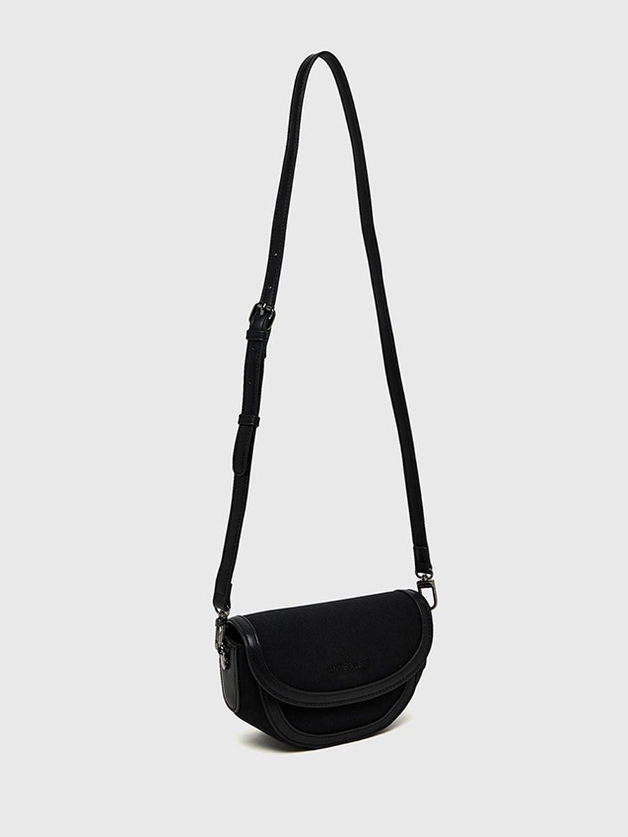 Contrast Trim Flap Crossbody Bag