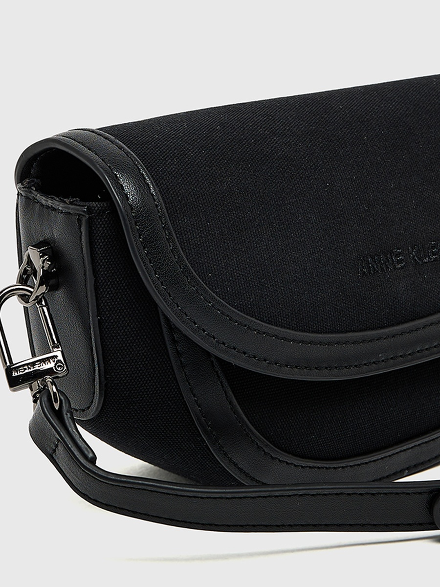 Contrast Trim Flap Crossbody Bag