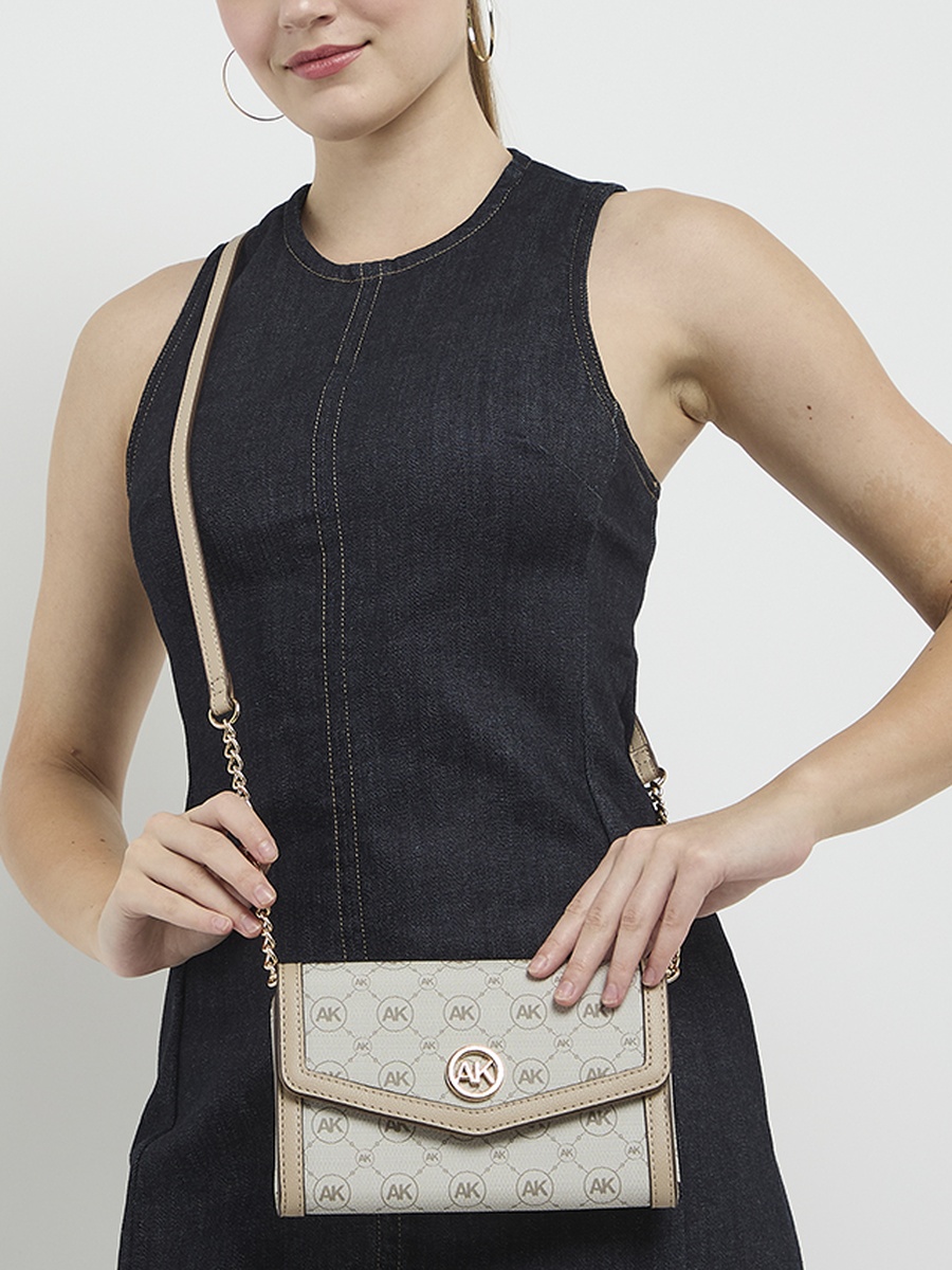 Monogram Patterned Flap Crossbody Bag