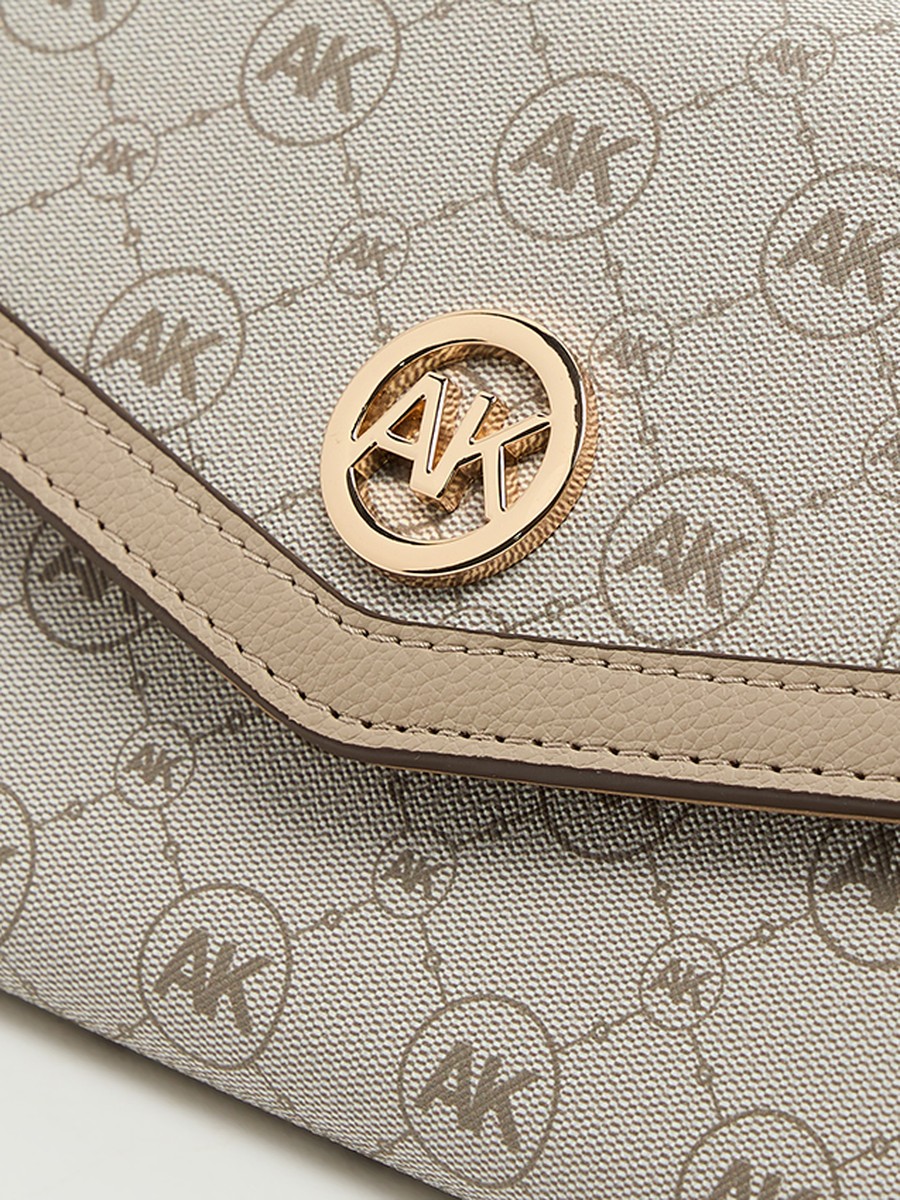 Monogram Patterned Flap Crossbody Bag