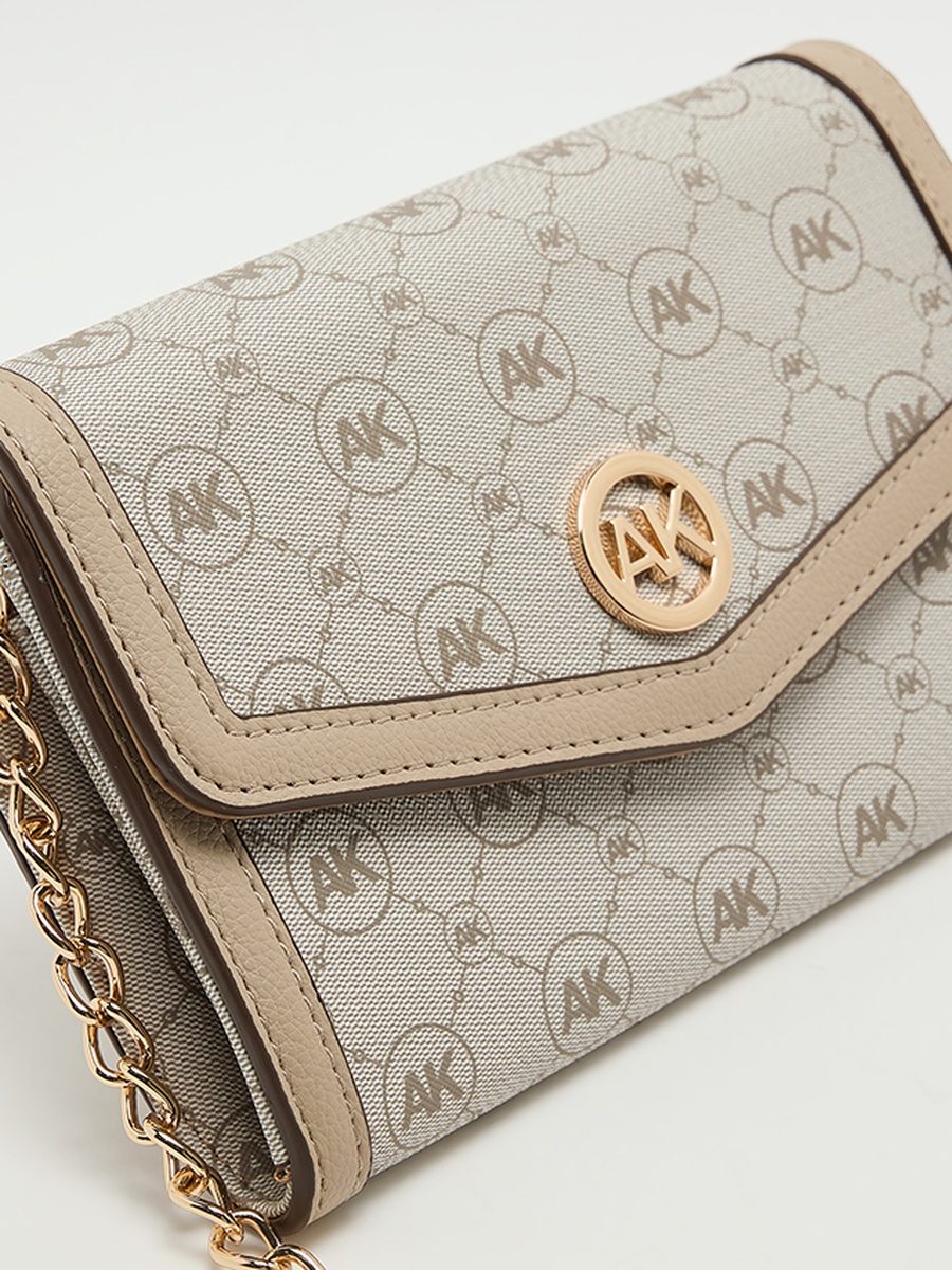 Monogram Patterned Flap Crossbody Bag
