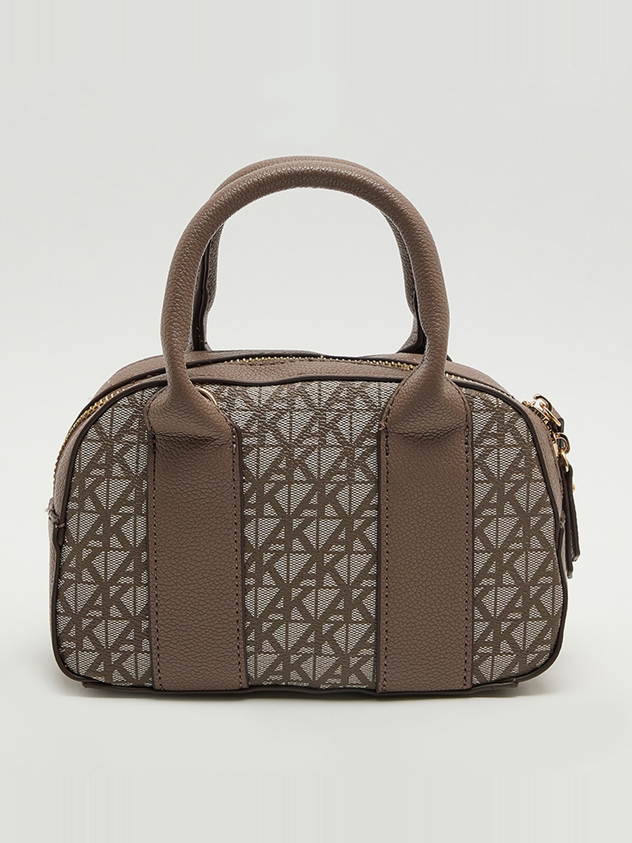 Monogram Patterned Mini Satchel Bag