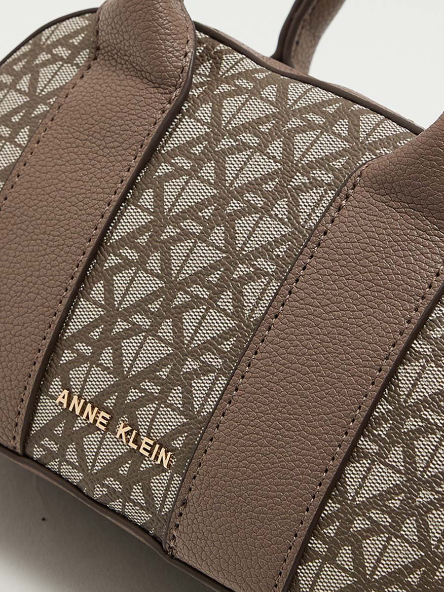 Monogram Patterned Mini Satchel Bag