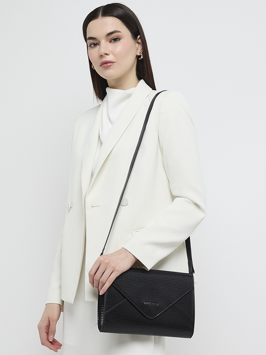 Croc Textured Flap Clutch