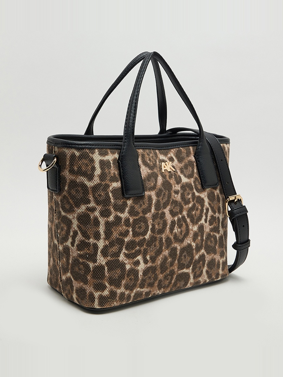 Leopard Printed Satchel Bag Set