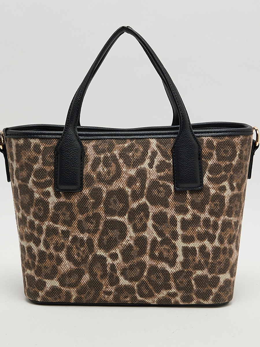 Leopard Printed Satchel Bag Set
