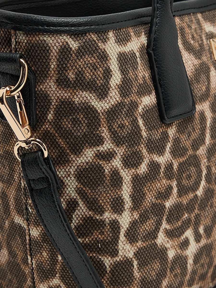 Leopard Printed Satchel Bag Set
