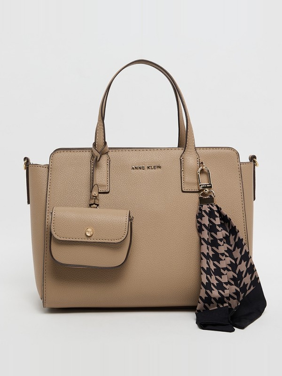 Textured Scarf Detail Satchel Bag