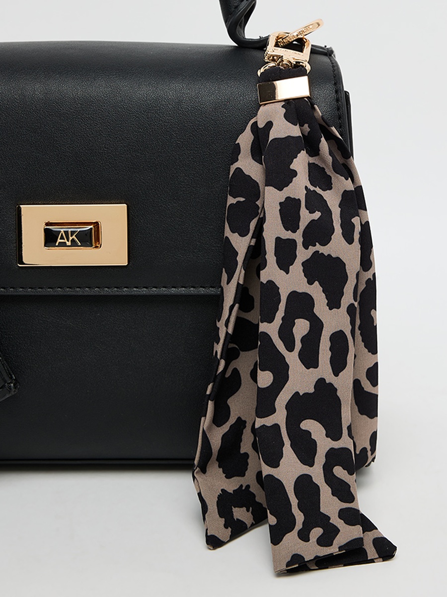 Logo Metal Scarf Detail Top Handle Bag
