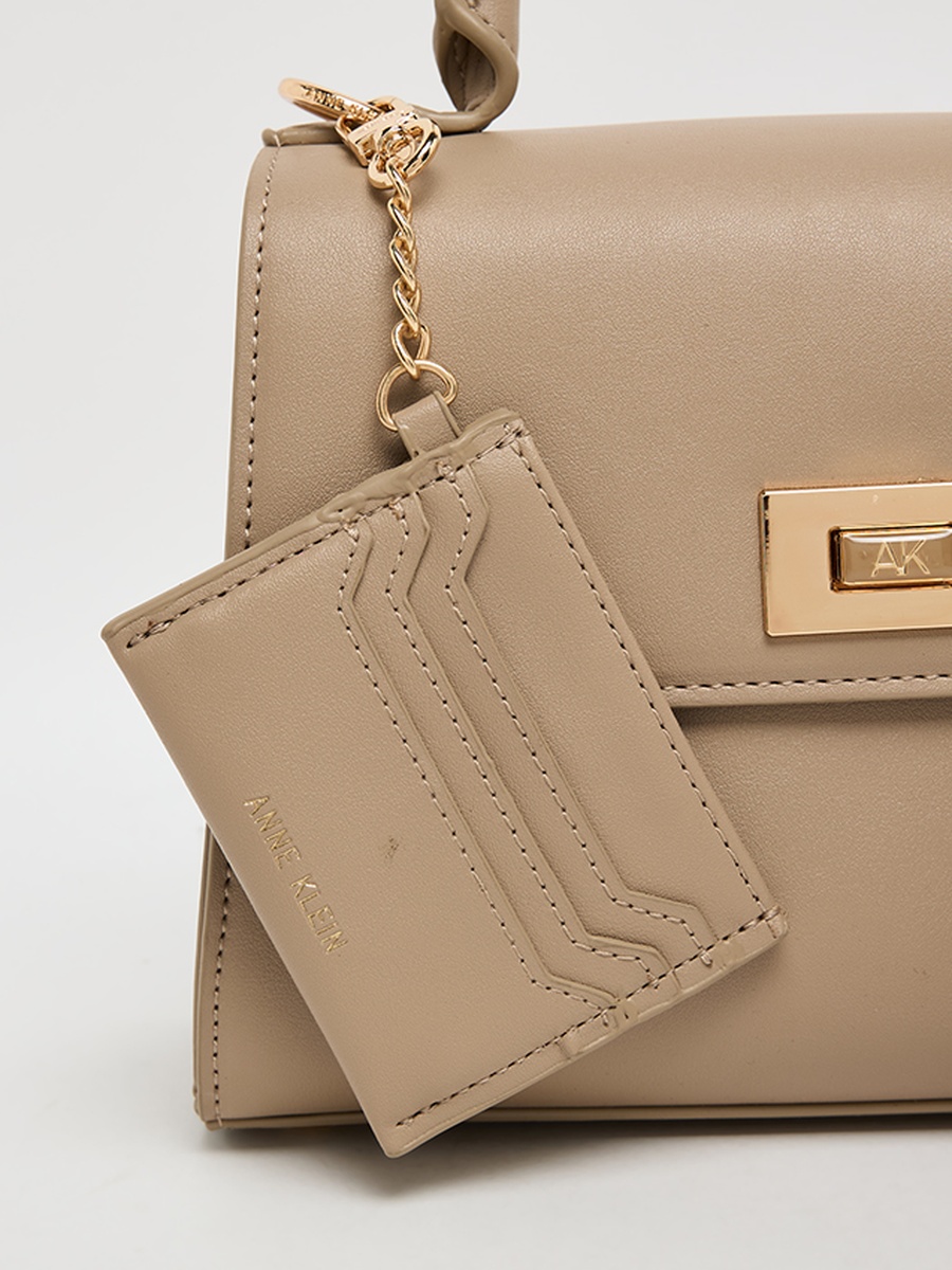 Logo Metal Scarf Detail Top Handle Bag