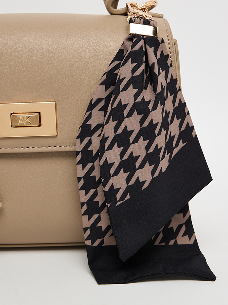 Logo Metal Scarf Detail Top Handle Bag