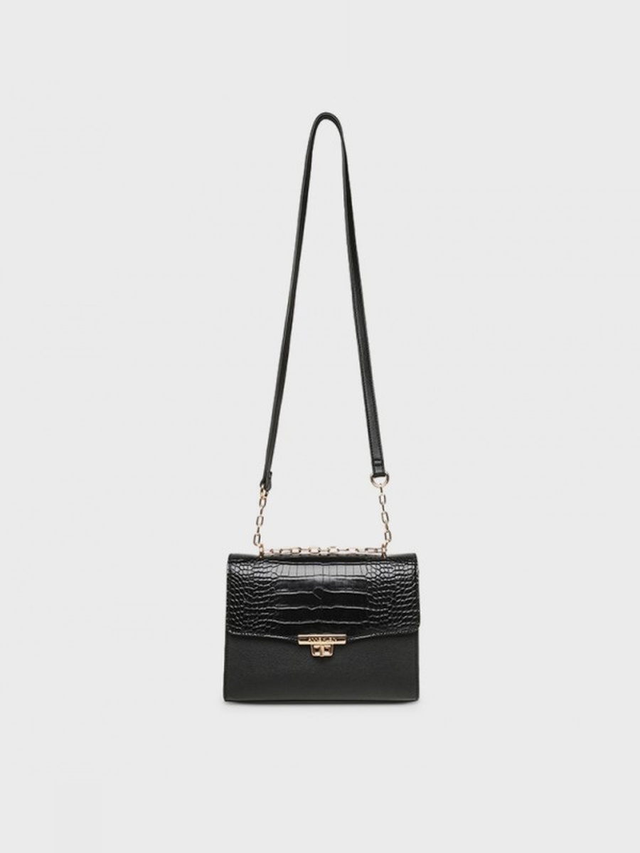 Croc Textured Convertible Crossbody Bag