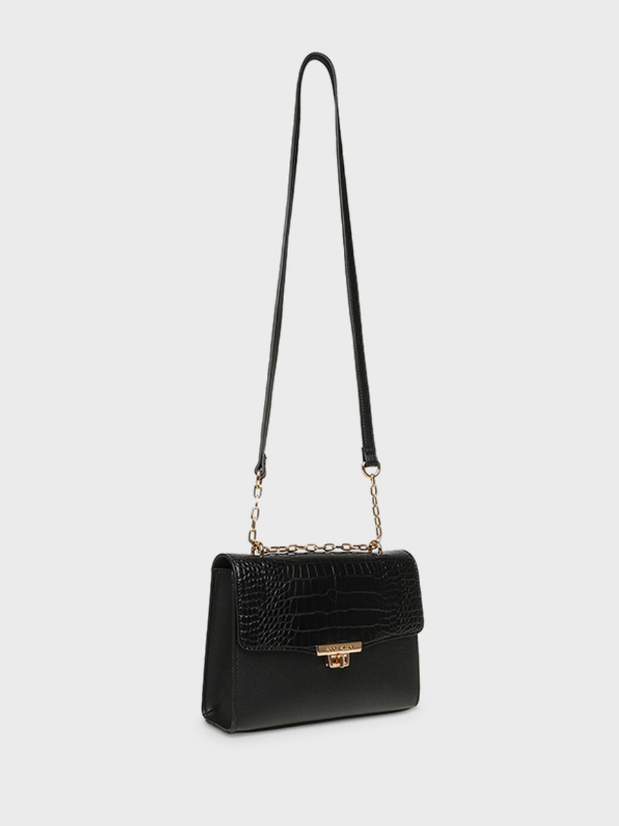 Croc Textured Convertible Crossbody Bag