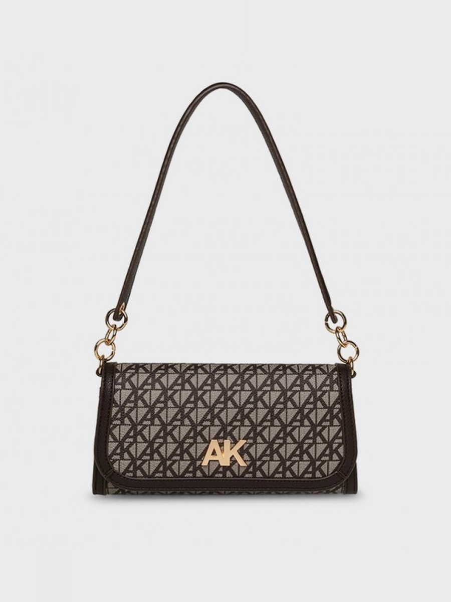 Monogram Patterned Flap Shoulder Bag