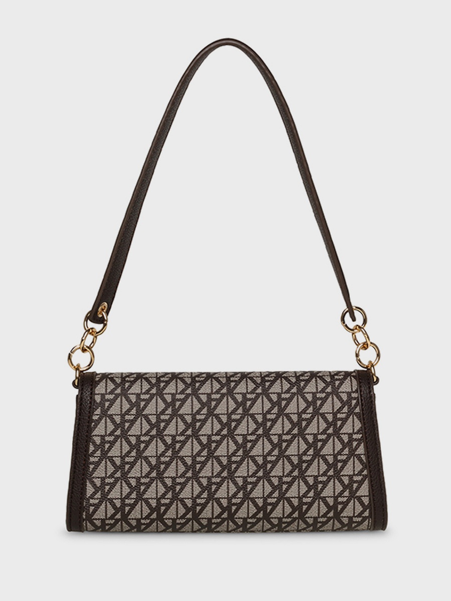 Monogram Patterned Flap Shoulder Bag