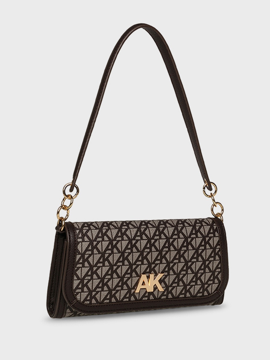 Monogram Patterned Flap Shoulder Bag
