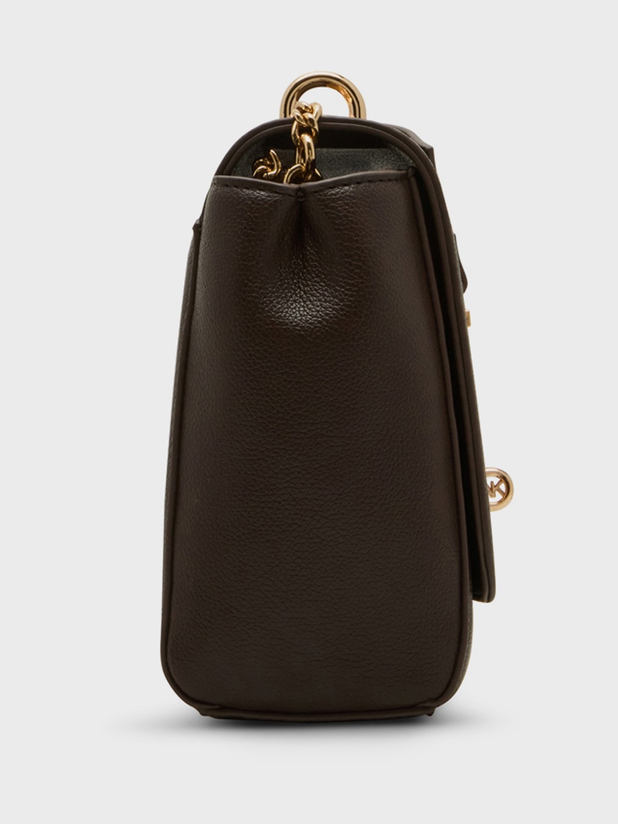 Textured Twist-Lock Shoulder Bag