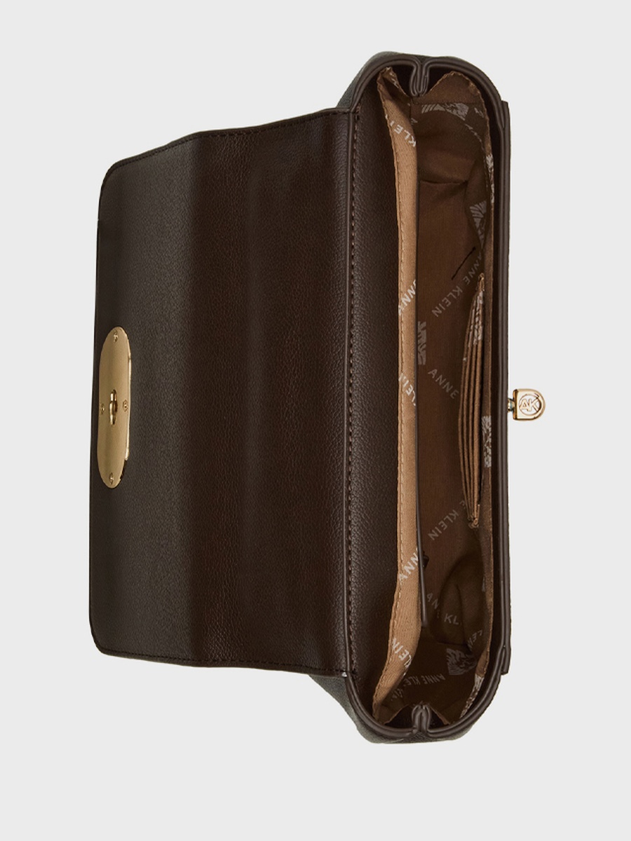 Textured Twist-Lock Shoulder Bag
