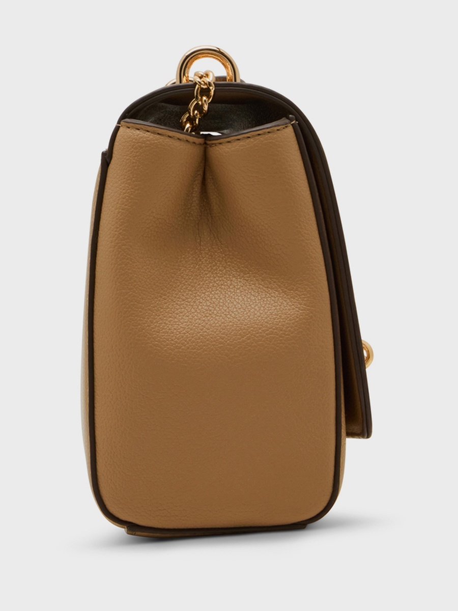 Textured Twist-Lock Shoulder Bag