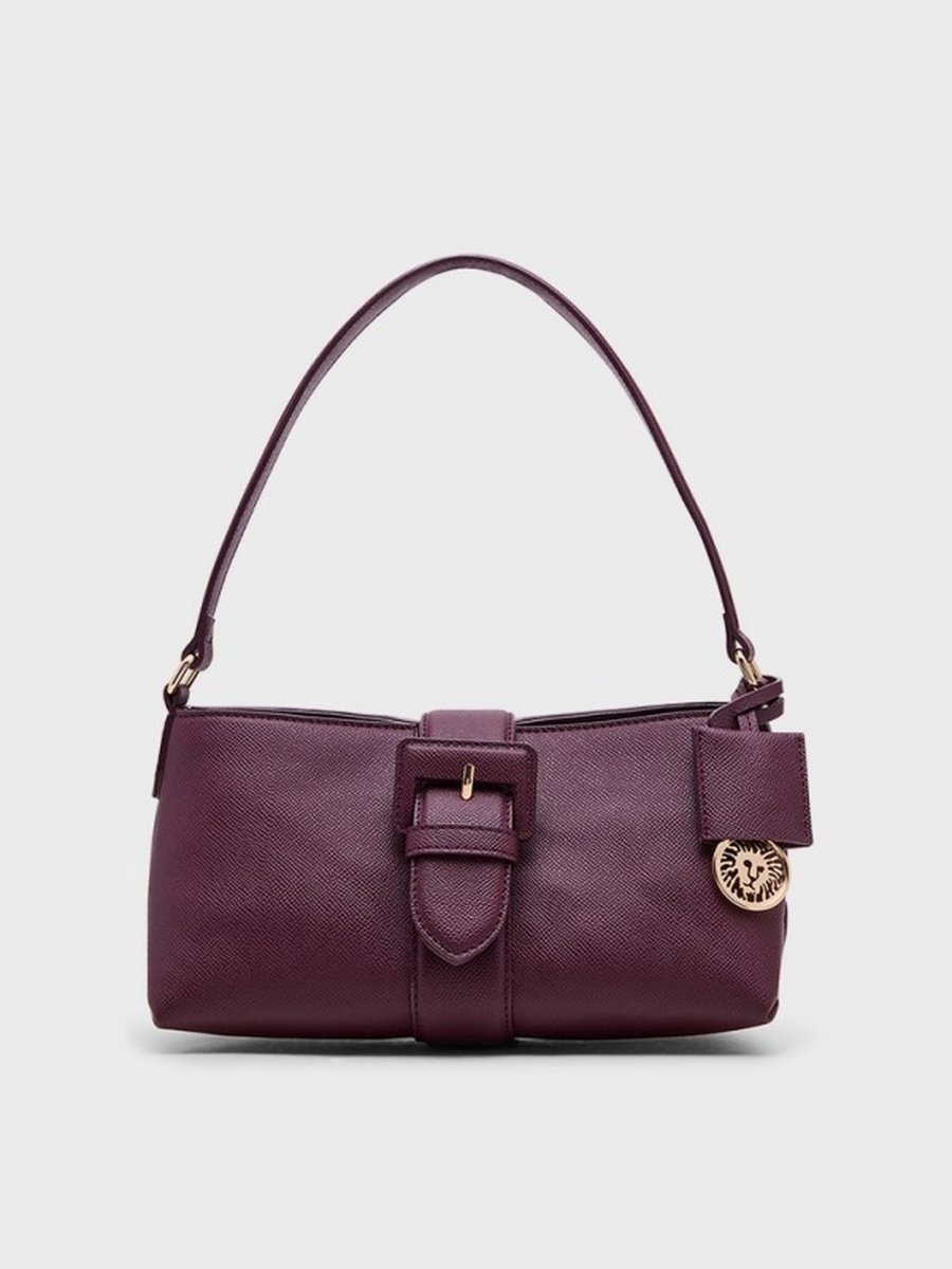 Textured Buckle Detail Shoulder Bag